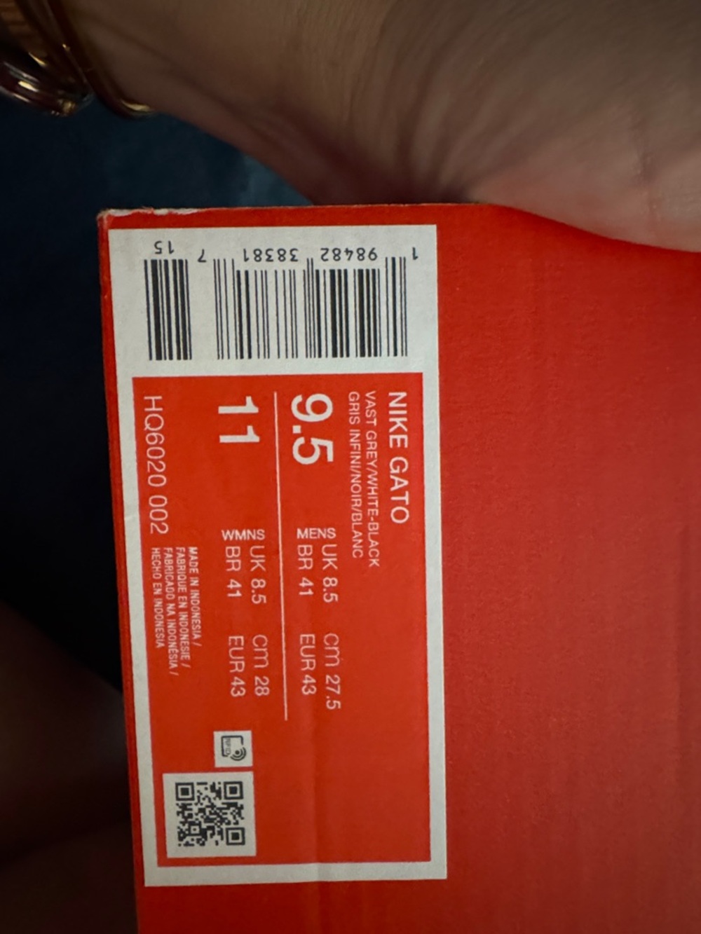 Nike Gato- Men’s Size 9.5  New in Box Light Gray / White/ Black with Gum Sole - Picture 7 of 7